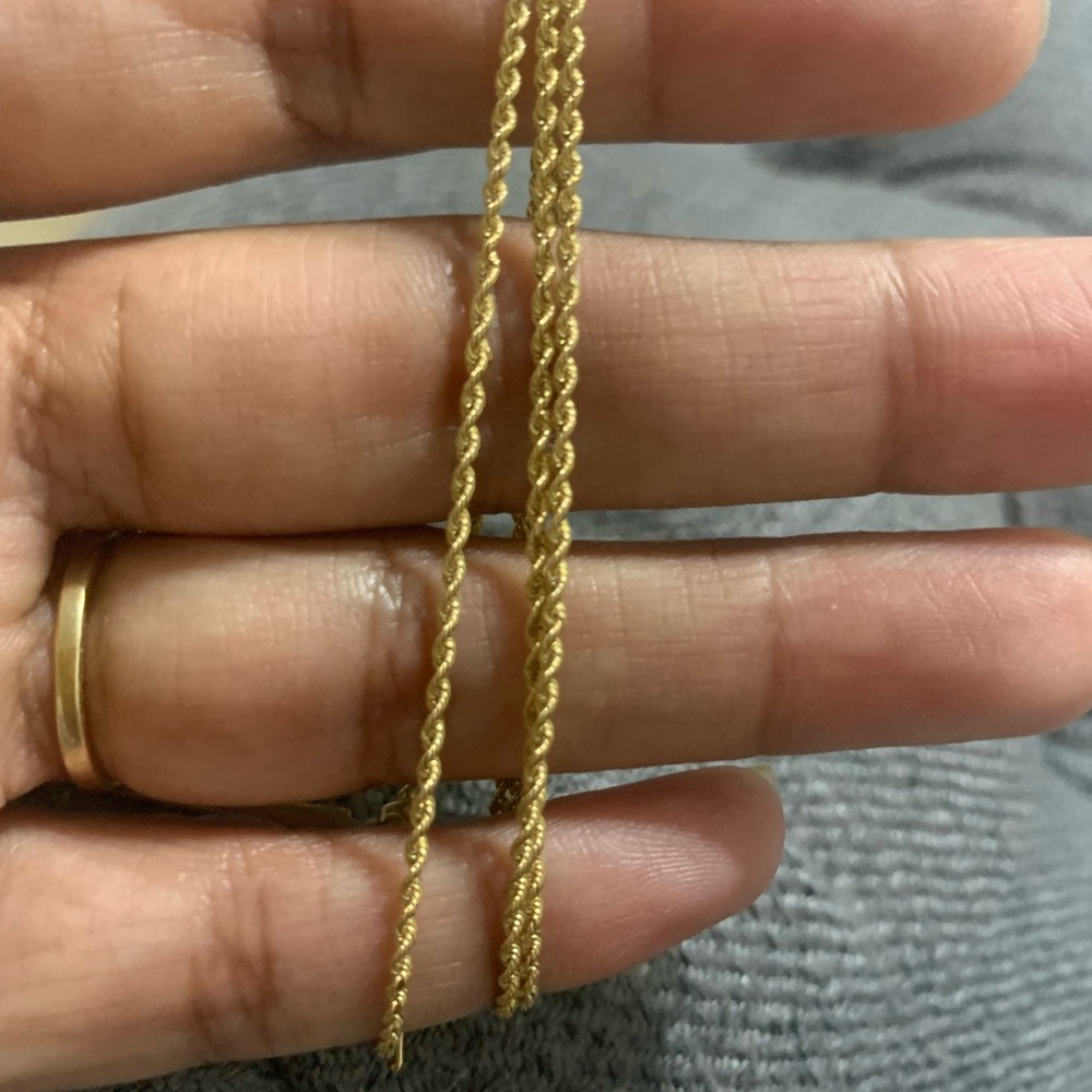 14k Gold 2mm Solid Rope Chain - 18"